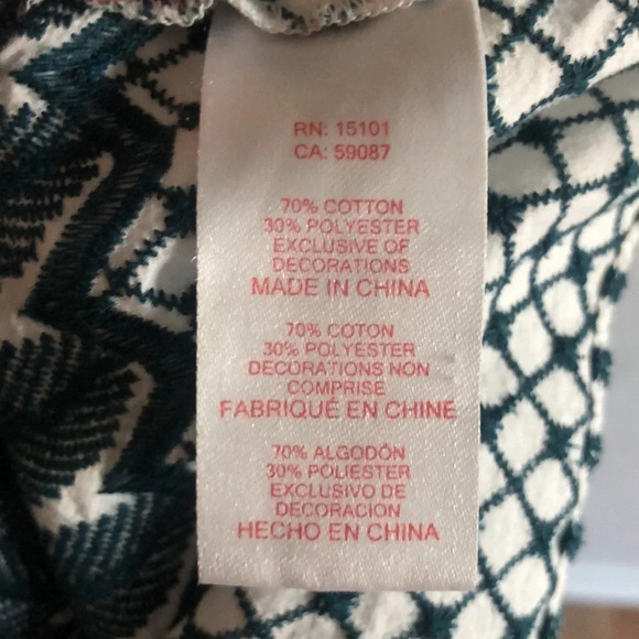 Red Carter teal and white embroidered crop top - Picture 11 of 11